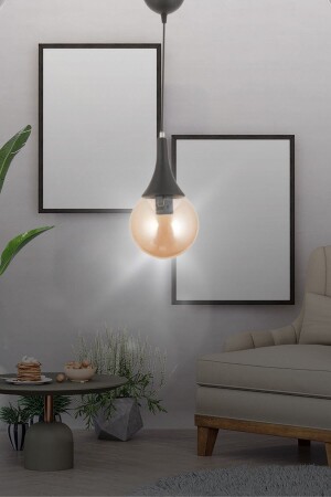 MNZ-Damla واحد مصباح معلق زجاجي حديث - مشعل - أسود - العسل - غرفة النوم - غرفة المعيشة - المطبخ - قاعة دالما1 - TEKFA