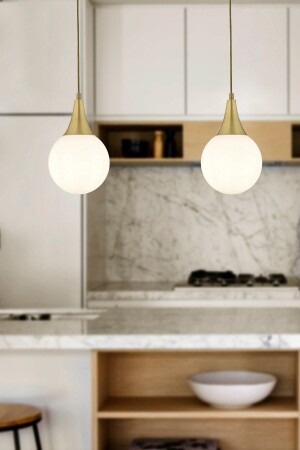 MNZ-Damla واحد القديم الزجاج الأبيض 2 قطعة مصباح معلق حديث المطبخ غرفة المعيشة القرصان مجموعة 3062-1750-1D-FR-02 - Apliqa