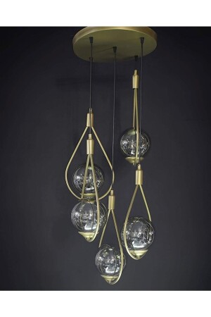 MNZ-Damla، 5 قطع قديمة مصابحة الشمعة مع زجاج مدخن، زجاج قطرة، مصبغة قديمة، زجاج مدخن، 5 قطع - OSC HOME