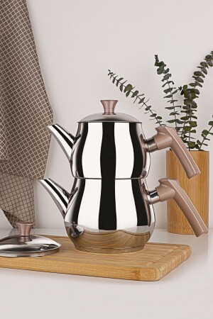 MNZ-Damla متوسط الحجم قناة الشاي إدخال القاعدة قناة الشاي الفولاذ قناة الشاي المحدد الوردة المقبض - Porsima