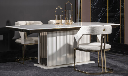 مجموعة طاولة الطعام الفاخرة MNZ-Dante - Cadde Yıldız