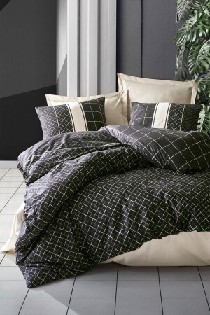 MNZ-Dark Double Duvet Cover Set مدخل بيج 8680108052990 - Cotton Box