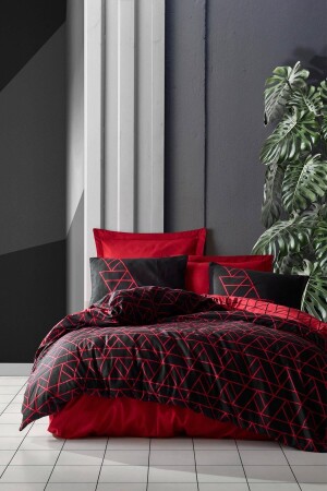 MNZ-Dark Single Duvet Cover Set ظل كلاريت حمراء 8680108052969 - Cotton Box
