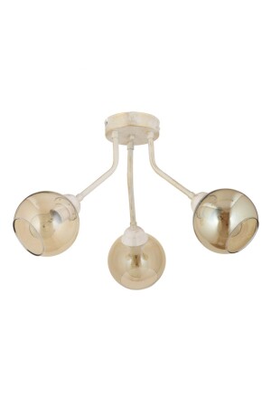 MNZ-David 3-piece White Polished Honey Glass غرف الصغار الحديثة المطبخ - غرفة المعيشة الشنارة 3555-03-WH - Apliqa