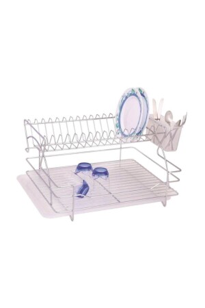 MNZ-De Lux رف لوحة مزدوجة - سلة الأطباق المعدنية ece011 - Ece Metal