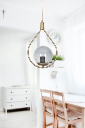 مصباح معلق من الزجاج المعدني التصميم الخاص من MNZ-Deco اللون القديم مصباح معلق من الزجاج المدخن صالة - المطبخ - غرفة المعيشة شعلة - Fer Avize