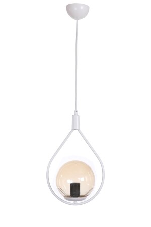 مقهى التصميم الحديث من نوع MNZ-Deco - المطبخ - غرفة المعيشة - القاعة بيضاء اللون العسل الزجاجي واحد الشنابل DCO58 - Fer Avize