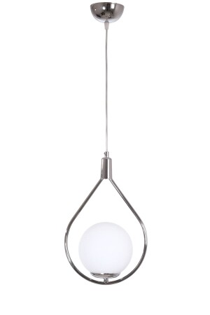 مقهى تصميم مودرن من نوع MNZ-Deco - المطبخ - غرفة المعيشة - القاعة كروم لون الزجاج الأبيض الواحد الشنابل DCO58 - Fer Avize