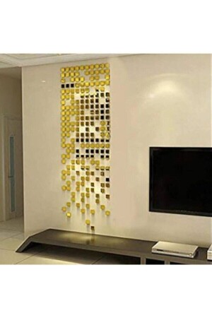 MNZ-Decor زينة المرآة الموسيقية المرايا 200x قطع Plexi الذهب الزخرف المدخل الحمام Dfffh - Abaküs