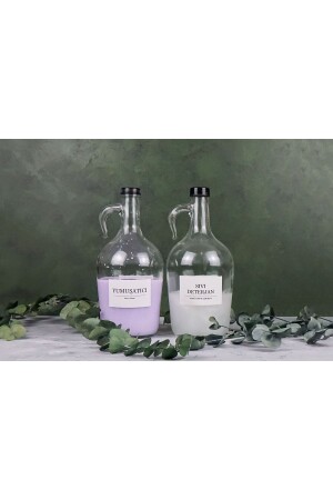MNZ-Decorative 2-piece Glass Detergent Softener - سائل مضاد الزجاجة المزروعة - Karçiçeği Home