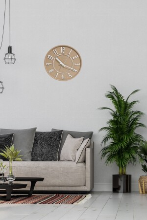 MNZ-Decorative Circle Colorful Concrete Wall Clock 26 سم - الورق AC00001989 - Apricity