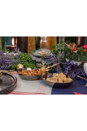 MNZ-Decorative Deer Figured Brass Snack Bowl geyiklicereluk - MIARIK DESIGN & DEKORASYON