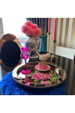 (MNZ-Decorative Piano Cut Mirror Tray NETE01) - Tuna