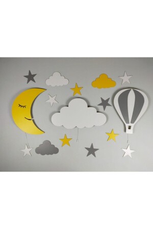 MNZ-Decorative Wooden Aydede اسم سحابة بالون نور الليل fbrkahsp0158 - fabrikahşap