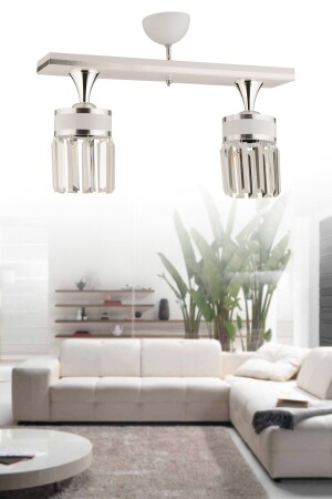 MNZ-Deep 2 Piece White Chrome Golded Crystal Stone فاتنة عصرية فاخرة الشنابل 2013 - KUZEY AYDINLATMA