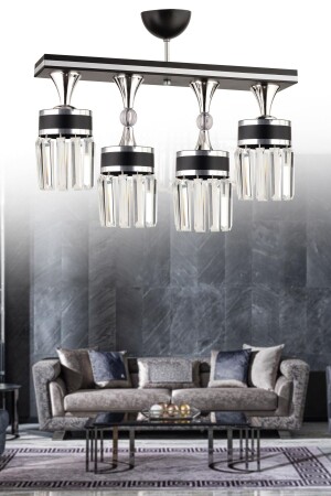MNZ-Deep 4-piece Crystal Stone Black Chrome شمعة عصرية TYC00345701785 - KUZEY AYDINLATMA