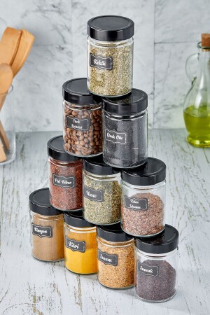 MNZ-Deep Twist 12 Piece Spice Jar Set مع المقبض - مجموعة العطور 350 سي سي ب.ر.ل-15166 - vipgross