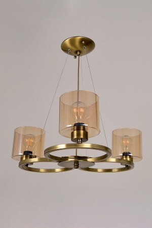 MNZ-Defne 3-piece Glass Antique Colored Pendant Lamp شمعة BS. 7132-52-03C - Avize çarşısı