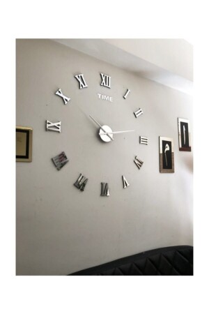 MNZ-Dekorative 3d Wall Clock Plexiglass Mirror رقم روماني حجم كبير - Otantik