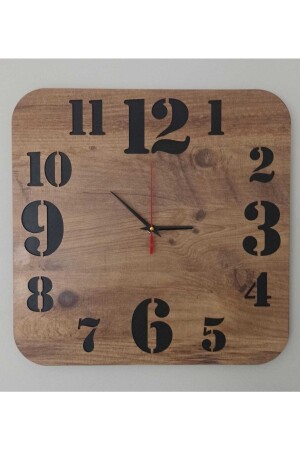 ساعة الجدار المزخرفة من MNZ-Dekorative Square Aks37311933 - Ahşap