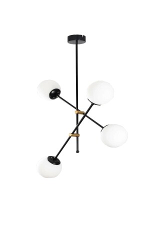 MNZ-Delfina 4-piece Black Antique Plafonier فخمة الشموع الزجاجية 3133 04 0104 01 - Taşcan Aydınlatma