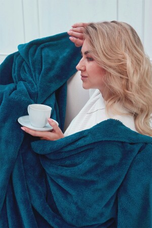 MNZ-Deluxe Wellsoft Blanket البترول الأزرق مزدوج 200x220 سم 152-21-002 - Mislina Home