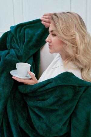 MNZ-Deluxe Wellsoft Blanket زمراء الزرقاء خضراء مزدوج 200x220 سم 152-21-002 - Mislina Home