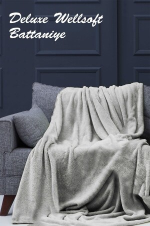 MNZ-Deluxe Wellsoft Blanket ضوء الرمادي مزدوج 200x220 سم 152-21-002 - Mislina Home