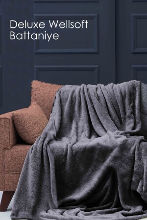 MNZ-Deluxe Wellsoft Blanket Anthracite مزدوجة 200x220 سم 152-21-002 - Mislina Home