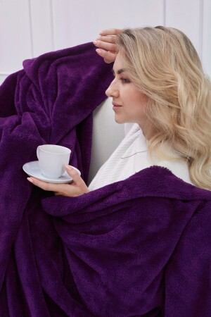 MNZ-Deluxe Wellsoft Blanket Purple Double 200x220 سم 152-21-002 - Mislina Home