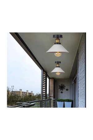 MNZ-Demet Habek S Retro Rustic White Plophonier سقف الشنادل MYL000035 - MYLİGHT