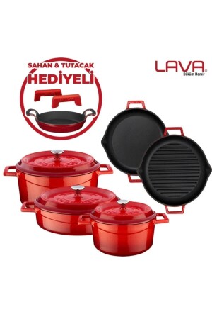 MNZ-Demir Döküm 5 في مجموعة واحدة (مع هدية بجانب المكعب والسليكون) LV S 5BR 6Y 01 - Lava