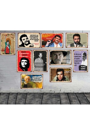 MNZ-Deniz Gezmiş Tuncel Kurtız yılmaz Güney Ahmet Kaya موضوع 10 قطعة 20x30 سم مجموعة لوحة خشبية - Takifix