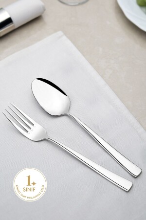 MNZ-Deniz Plain 30 قطعة ملعقة شوكة مجموعة 48048 - Nehir