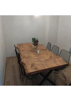 MNZ-DESİGN طاولة تناول الطعام الفاخرة 100x200 باستثناء الكراسي - Hfay