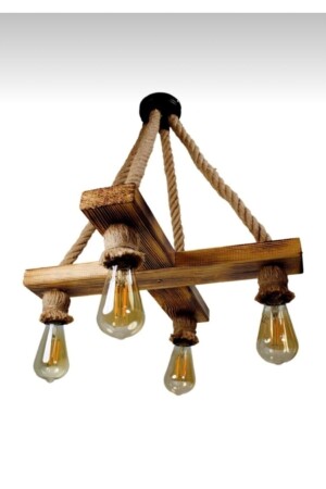 MNZ-Design الخشب الحبل صالونة صالونة الرفعة 4 قطع HUMAAVZETS0009 - hü ma tasarım ve aksesuar