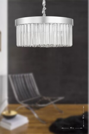 MNZ-Desina 40' Crystal Stone Luxury Chandelier - (الفضة الذهبية) PY-300-40 - Avizemoda