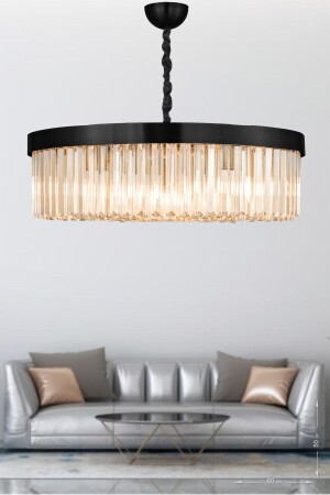 MNZ-Desina 60' Crystal Stone Luxury Chandelier - (أسود) PY-300-60 - Avizemoda