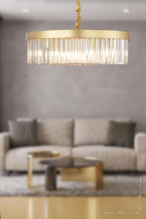 MNZ-Desina 60' Crystal Stone Luxury Chandelier - (مصفرة بالذهب) PY-300-60 - Avizemoda