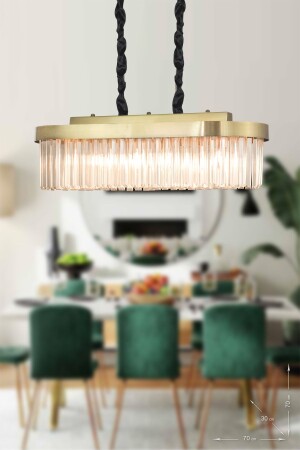 MNZ-Desina 70x30 كريستال Stone طاولة تناول الطعام الفاخرة الشنابل - (تتتنهى المثبتة) PY-300-YM - Avizemoda