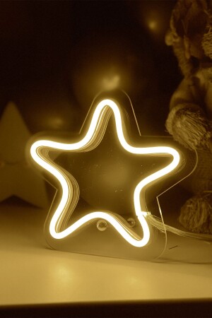 MNZ-Desktop نجمة صغيرة على شكل نيون LED Light Table لغرفة الأطفال 15 X 14 Cm TBM-1329 - vinyuup