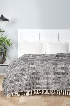 غطاء MNZ-Destina Anthracite مزدوج متعدد الأغراض - Karaca Home