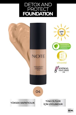 MNZ-Detox & Protect تأثير إحياء SPF 15 قاعدة concealer 04 الرمل - Note Cosmetics