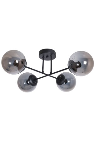 التصميم الحديث من طراز MNZ-Diagonal اللون الأسود زجاج المدخن غرفة المعيشة - المطبخ - غرفة النوم 4 قطع الشنابل CPRZ32 - Fer Avize