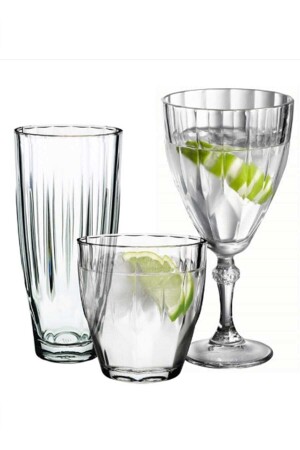 فئة (MNZ-Diamond Glass) 18 قطعة (Fma161245 Fma215870 Fma05123 327 DIAMOND18) - Paşabahçe