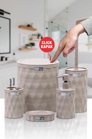 MNZ-Diamond Mink Click Cover 5-piece حمام المجموعة OKY-467-V - Okyanus Home