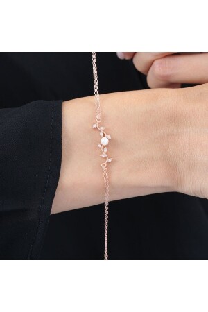 MNZ-Diamond Mounted Pearl Spring Rose Color زهور الفضة - Mia Vento