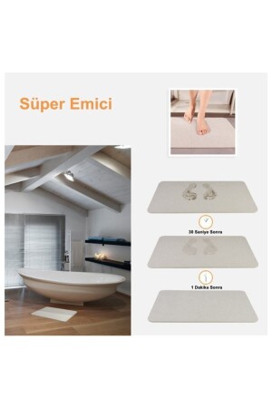 MNZ-Diatomite Diatom Mat Super Absorbent Magic Bath Mat المياه الممتعة الممتعة - DİATOMPASPAS