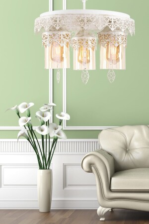 مادة MNZ-Dicle 3-piece White Patinaed Glass Candle 8680763939988 - Begüsa