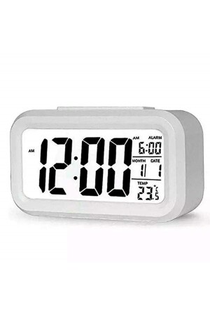 MNZ-Digital Alarm Table Clock LED Display بطارية تعمل ساعة الإنذار البيضاء - Toptan Türkiye
